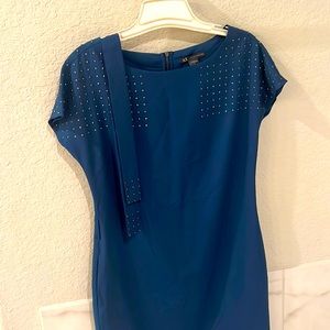 Shift Teal dress with stud detail, pockets and belt